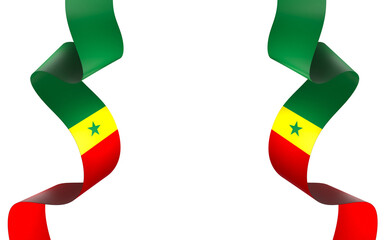 Senegal flag element design national independence day banner ribbon png
