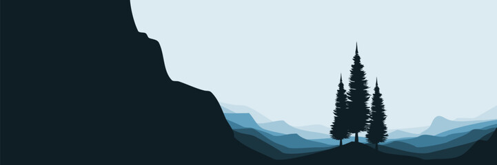 mountain landscape vector illustration for wallpaper, background template, and backdrop design