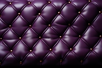  a close up of a purple leather upholstered with gold rivets and rivets on it.