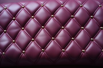  a close up of a purple purse with gold rivets on the front of the bag and the back of the bag.