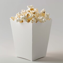 Box of popcorn as a mock-up. White box without text, plain white background