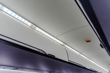 Obraz premium The interior of an airplane.