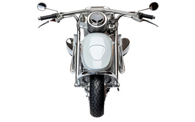 Aerial Perspective of a Motorbike isolated on transparent Background
