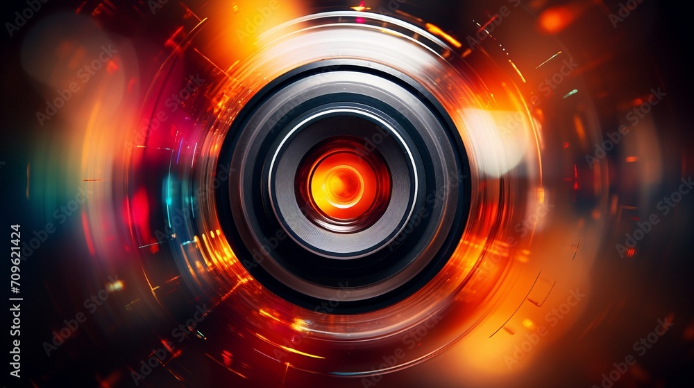 Poster blurred cybernetic bokeh with mesmerizing shimmering patterns and modern tech aesthetics