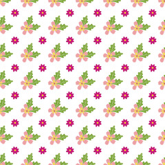 Free vector colorful flat small flowers pattern.