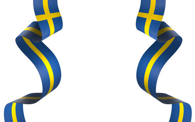Sweden flag element design national independence day banner ribbon png
