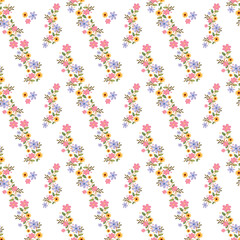 Free vector colorful flat small flowers pattern.