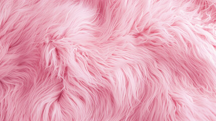 Fototapeta premium detail of abstract texture background with sweet pink fur, background of artificial fuzzy fur in pink color, beautiful close up of light pink fake fur background for decoration