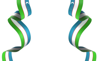 Uzbekistan flag element design national independence day banner ribbon png
