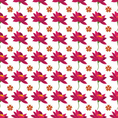 Free vector colorful flat small flowers pattern.