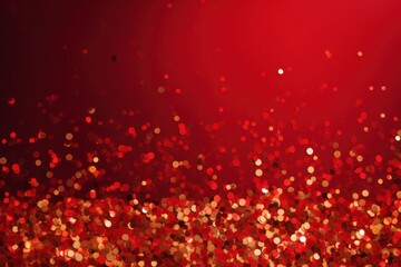  a red background with a lot of small circles of small red and gold confetti on top of it. - obrazy, fototapety, plakaty