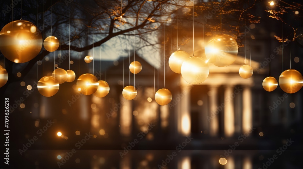 Poster blurred bokeh effect with elegant financial patterns and motifs inspired by the banking industry