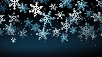  a bunch of snowflakes that are on a blue background with snow flakes on the bottom of the picture.