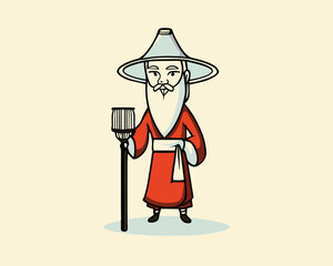 cartoon illustration of a man with hat