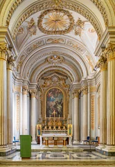 Fototapete ROME, ITALY - AUGUST 30, 2021: The presbytery in the church Chiesa di San Gregorio al Cielo with the painting of St. Andrew and Gregory with Madonna by Antonio Balestra (1735)  © Renáta Sedmáková