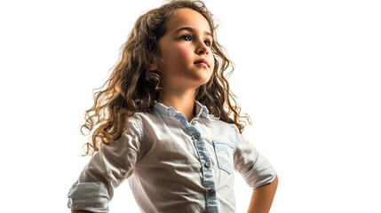 American Girl with Hands on Hips on a transparent background, Generative Ai