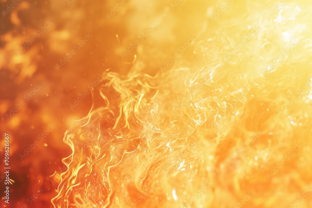 Poster A close-up view of a burning fire. Perfect for adding warmth and intensity to any project