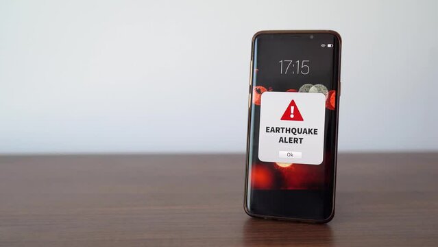 New earthquake alert notification on the smart phone.