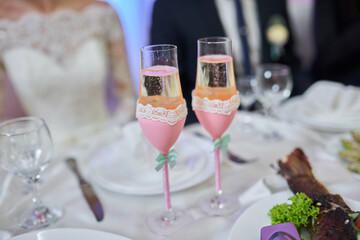 Glasses of champagne