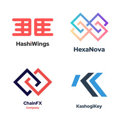 Fototapeta premium Company logo icon element template set modern business corporate symbol. Logo packs.
