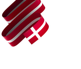Denmark flag element design national independence day banner ribbon png
