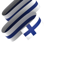Finland flag element design national independence day banner ribbon png
