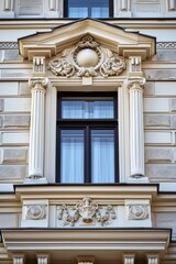 A picture of a building with a prominent clock on its facade. This image can be used to depict landmarks, architecture, or the concept of time