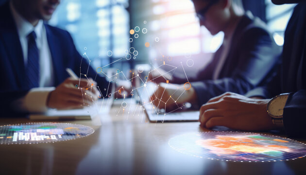 Digital based financial growth. Partnership for the development of digital security. Data security analysis for business development and digital economic finance with network connection on modern inte