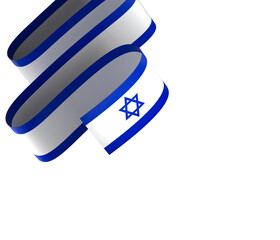 Israel flag element design national independence day banner ribbon png
