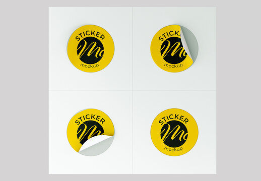 Round Stickers Mockup
