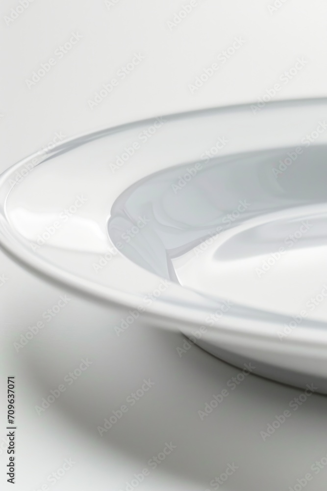 Poster A close-up view of a plate placed on a table. Suitable for food-related projects and restaurant promotions