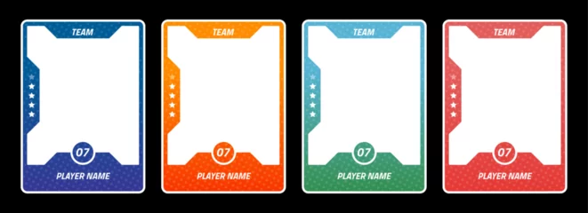 Fotobehang Sports trading card templates. A collection of player frames for sports, online games and business events. A pack of borders applicable in football, basketball and hockey. Vector design. © 2olotarev