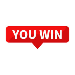 You Win Red Rectangle Shape For Victory Information Announcement Business Marketing Social Media
