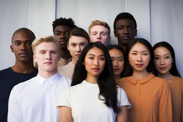 Diverse group of young people looking into camera - 709639696