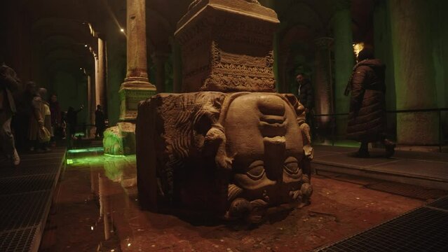 Basilica Cistern Yerebatan Sarnıcı Huge underground Roman water source held up with marble columns Istanbul, Turkey