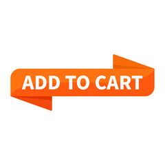 Add To Cart In Orange Ribbon Rectangle Shape For Sale Promotion Business Marketing Social Media Information Announcement
