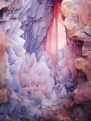 Mineral Formations: Captivating Crystal Caves Wall Prints