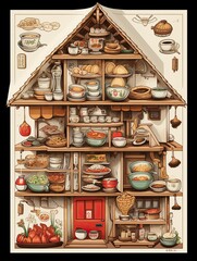 Culinary Pockets: Wall Prints of Dumpling Houses
