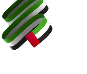 United Arab Emirates flag element design national independence day banner ribbon png
