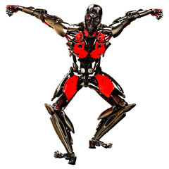 3D Rendering Male Robot on White