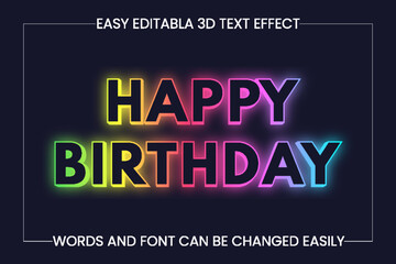 Happy Birthday editable text effect template