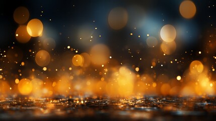 Fototapeta na wymiar Vibrant yellow glowing particles creating a captivating and ethereal abstract bokeh background