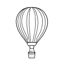 Naklejka premium Hot Air Balloon SVG Black and White Illustration Art Generative AI.