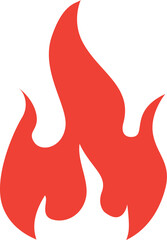 red fire flame icon in flat style