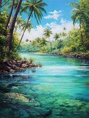 Tropical Lagoons Wall Art: Serene Idyllic Waters Calling