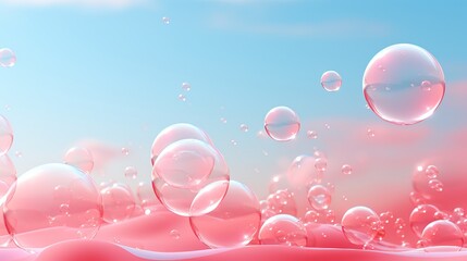 Pastel pink watercolor background with ethereal blur, wisps of smoke, and whimsical bubbles