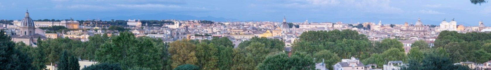 Fototapeta na wymiar Rome - The panorama at the sunset.