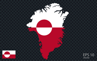 Vector map of Greenland. Vector design isolated on grey background.
