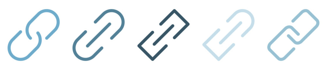 Url link icon set. Chain, link icons. Vector illustration