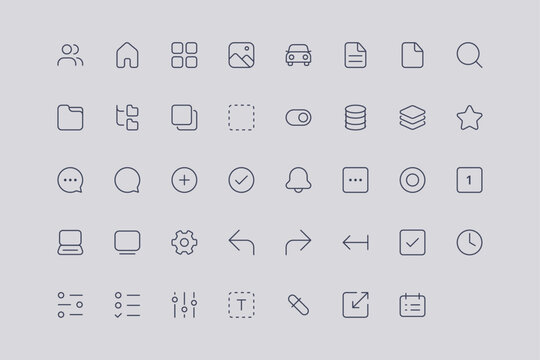 vector set popular line art icons
